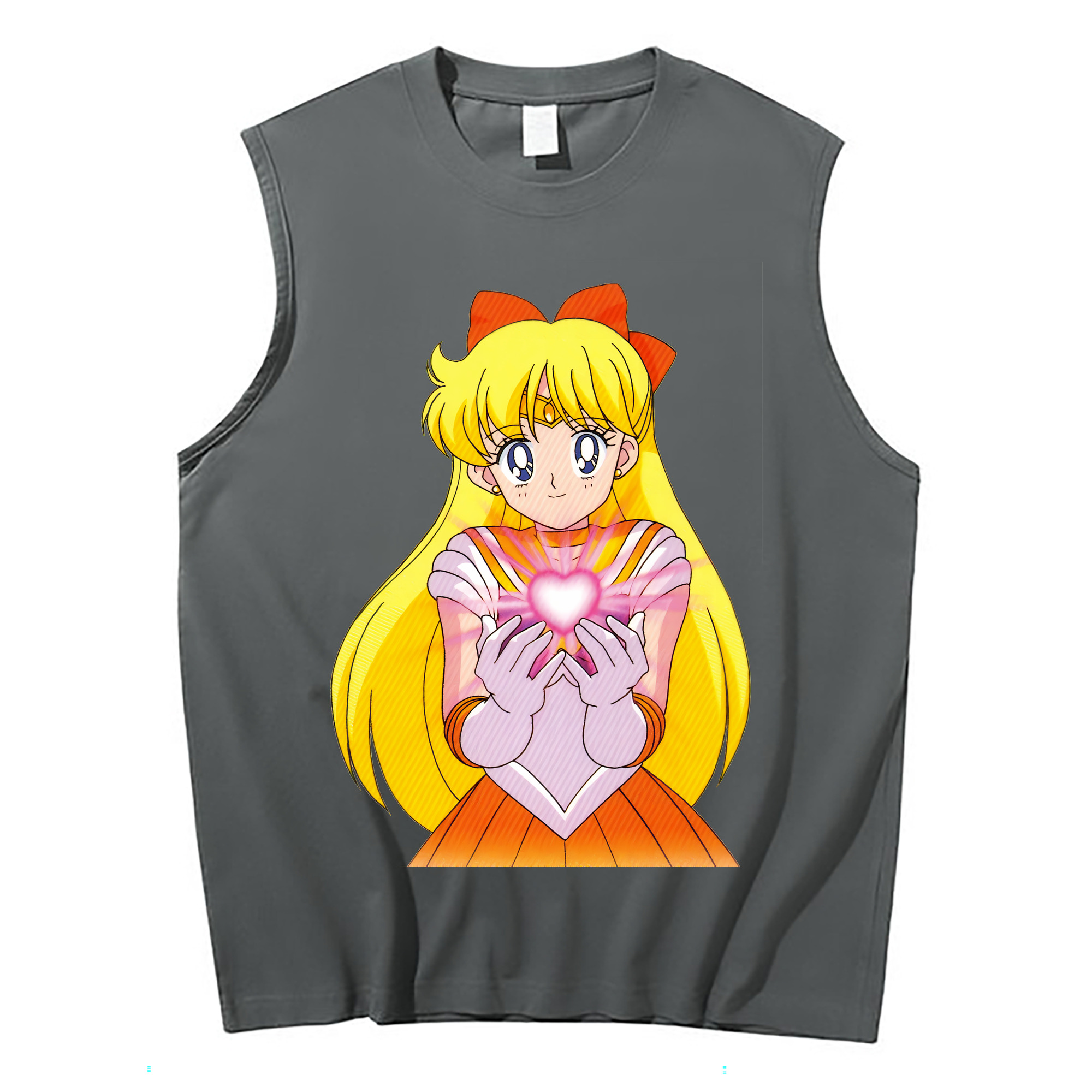 （画像用） 美少女戦士セーラームーン 愛野 美奈子 あいの みなこ Sailor Moon Aino Minako コットン100％タンクトップ（フロントプリント）